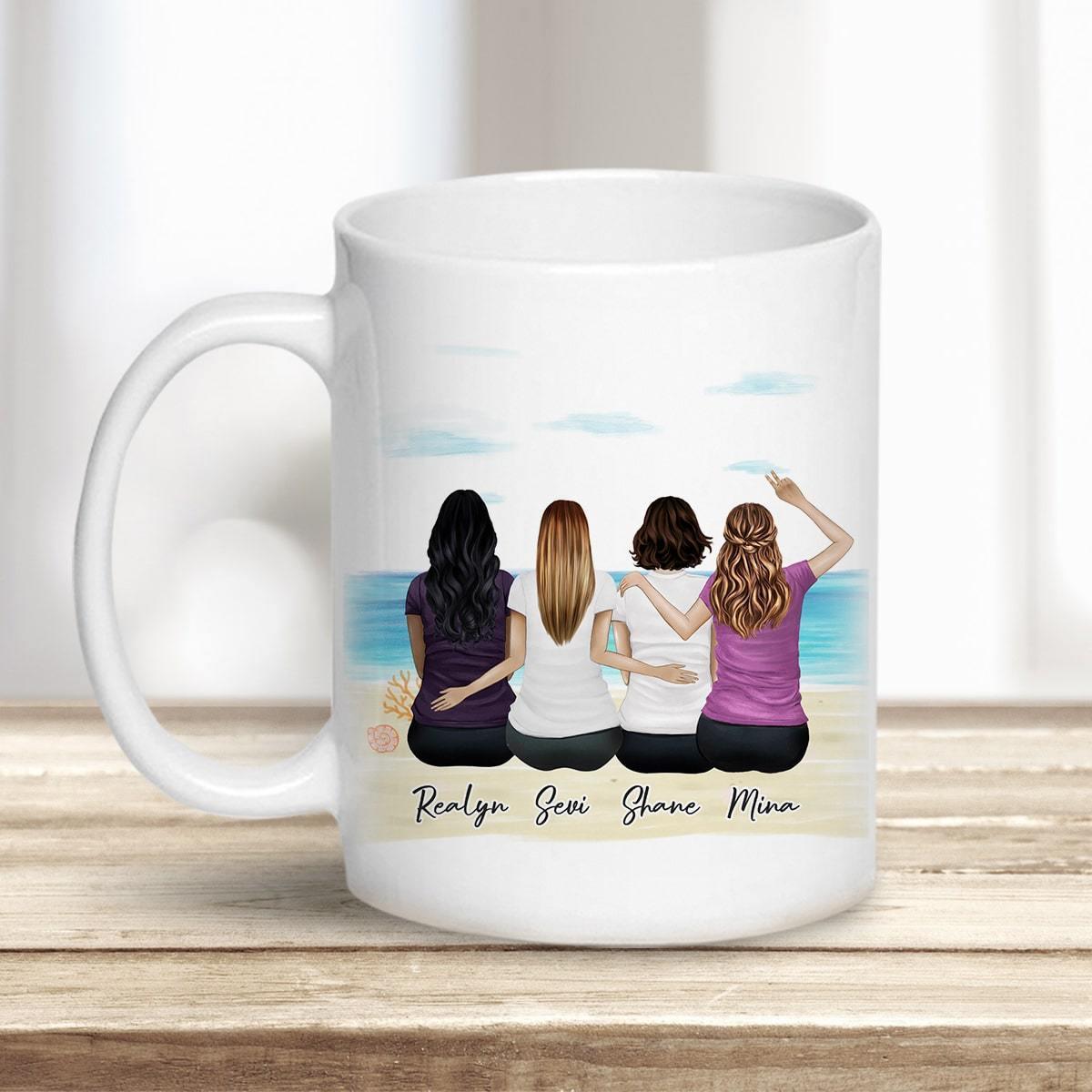 Beach Sand Personalized Best Friend Sister Coffee Mug | Alpha Paw
