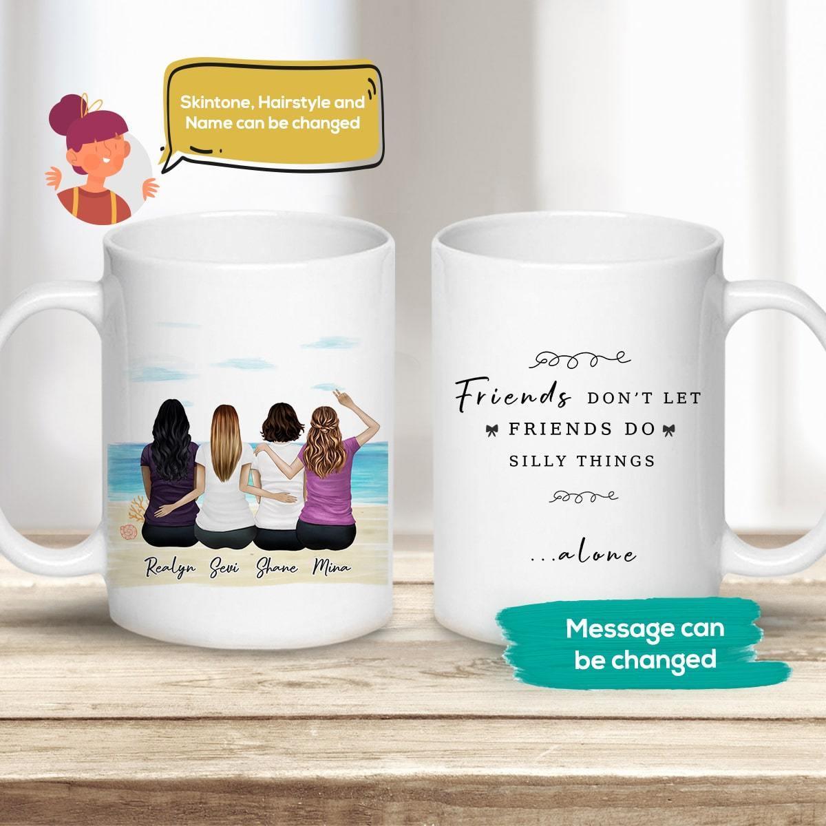 Beach Sand Personalized Best Friend Sister Coffee Mugs