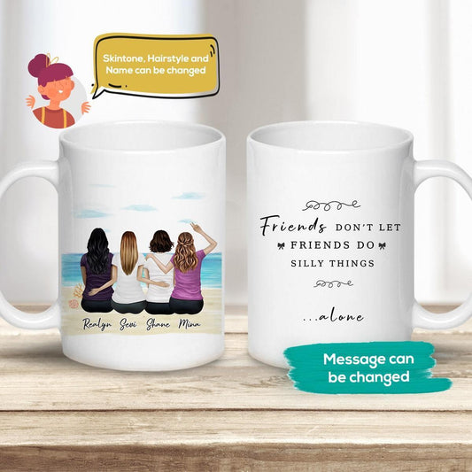 Beach Sand Personalized Best Friend Sister Coffee Mug | Alpha Paw