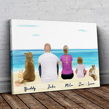 Load image into Gallery viewer, Beach Sand Personalized Family Wrapped Canvas | Alpha Paw
