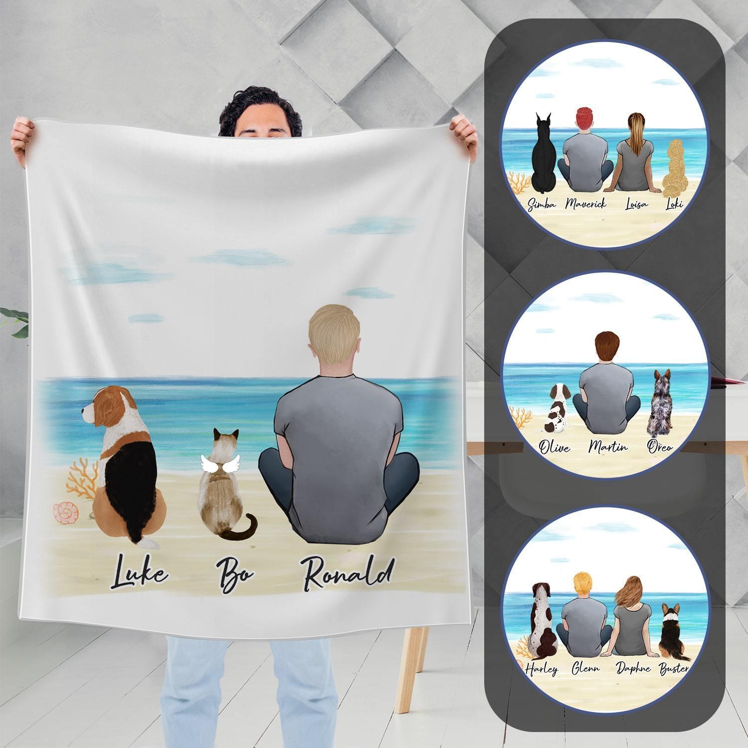 Beach Sand Personalized Pet & Owner Blanket - Custom Printed | Alpha Paw