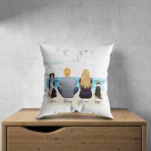 Load image into Gallery viewer, Beach Sand Personalized Pet &amp; Owner Pillow | Alpha Paw
