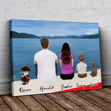 Load image into Gallery viewer, Boat Personalized Family Wrapped Canvas | Alpha Paw
