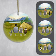 Load image into Gallery viewer, Camping Circle Ornament - Personalized Pet &amp; Owner | Alpha Paw
