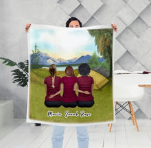 Load image into Gallery viewer, Camping Personalized Best Friend Sister Blanket | Alpha Paw
