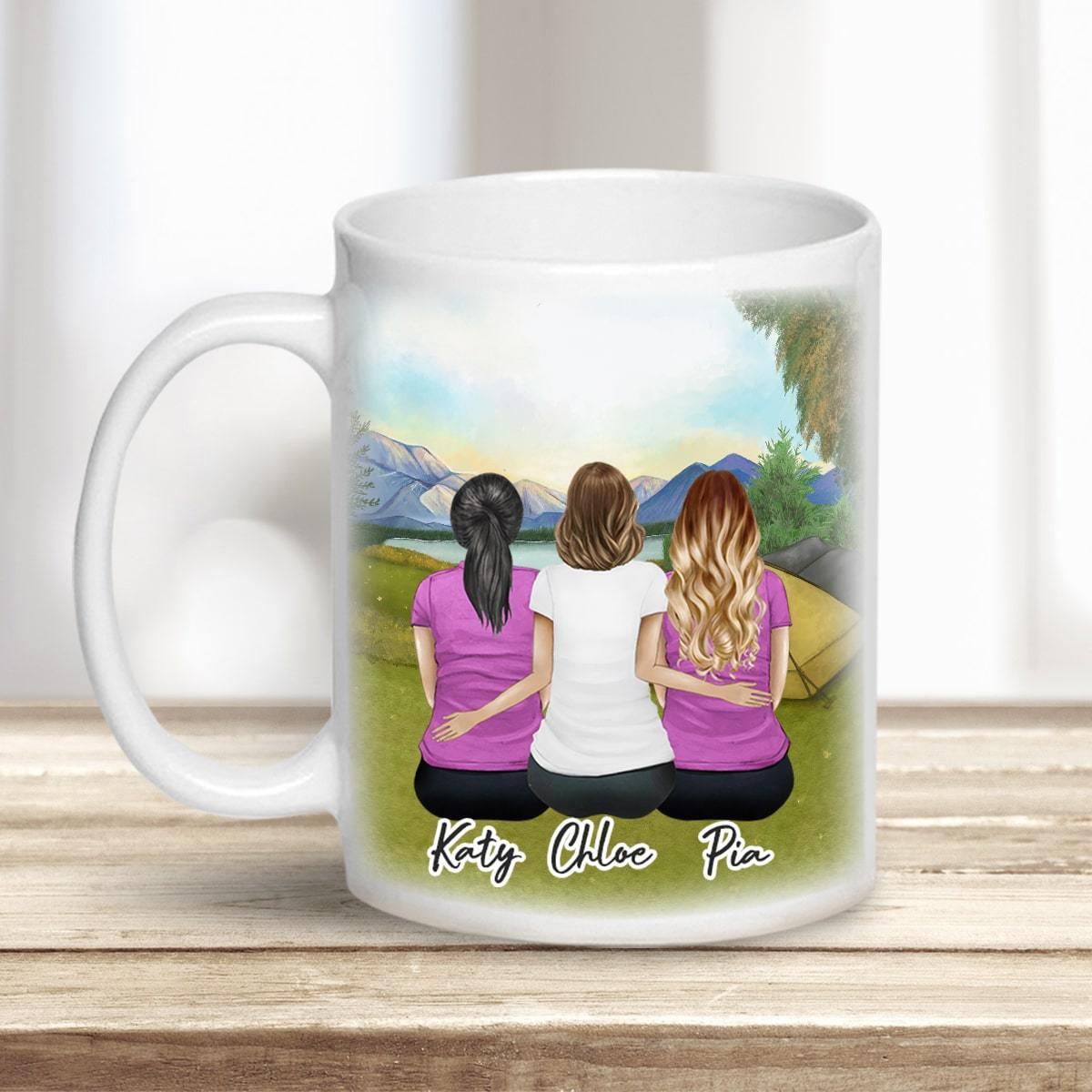 Camping Personalized Best Friend Sister Coffee Mug | Alpha Paw