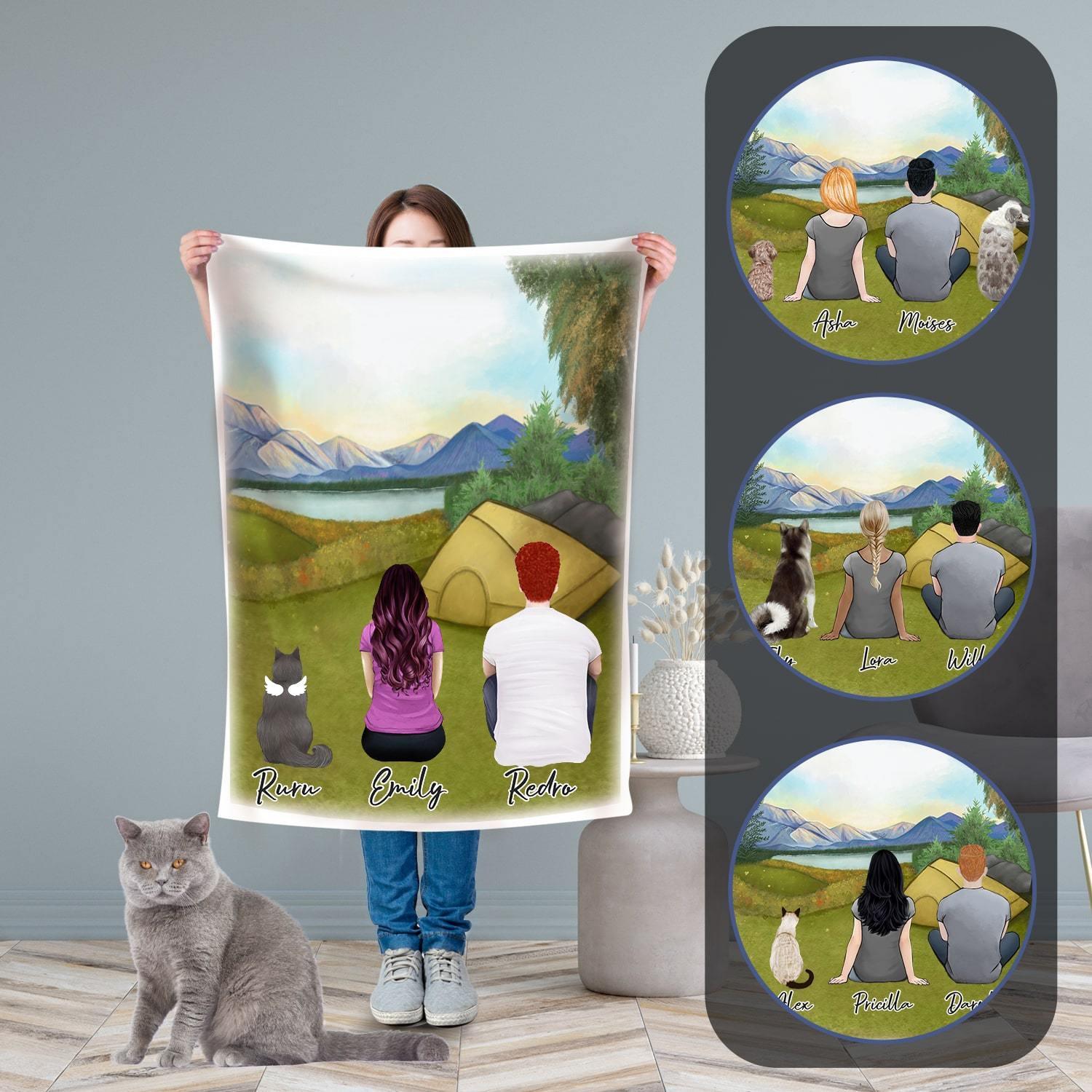 Camping Personalized Pet & Owner Blanket | Alpha Paw
