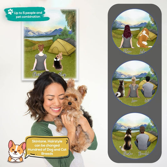 Camping Personalized Pet & Owner Wrapped Canvas | Alpha Paw