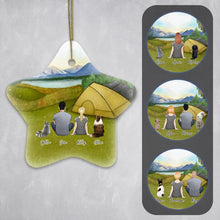 Load image into Gallery viewer, Camping Star Ornament - Personalized Pet &amp; Owner | Alpha Paw
