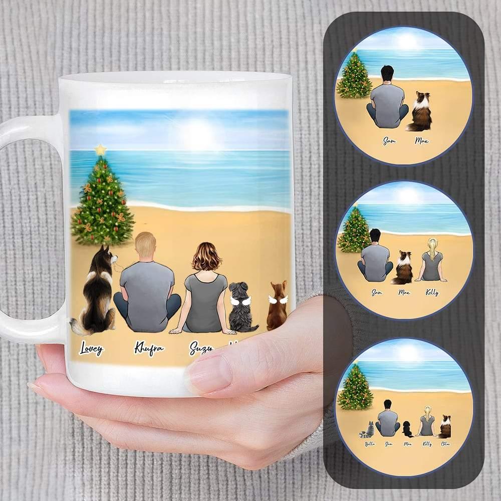 Christmas Beach Personalize Pet & Owner Coffee Mug | Alpha Paw