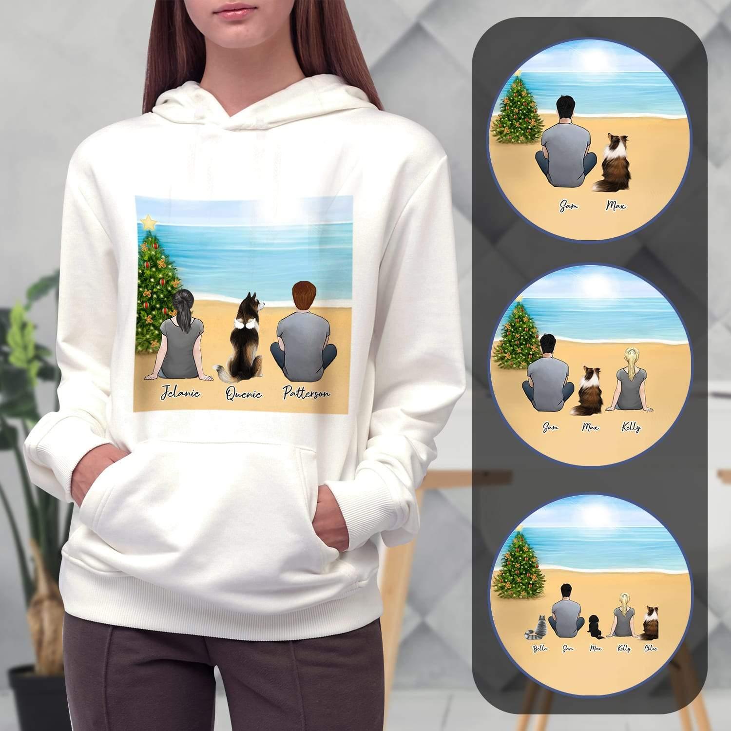 Christmas Beach Personalized Pet & Owner Hoodies | Alpha Paw