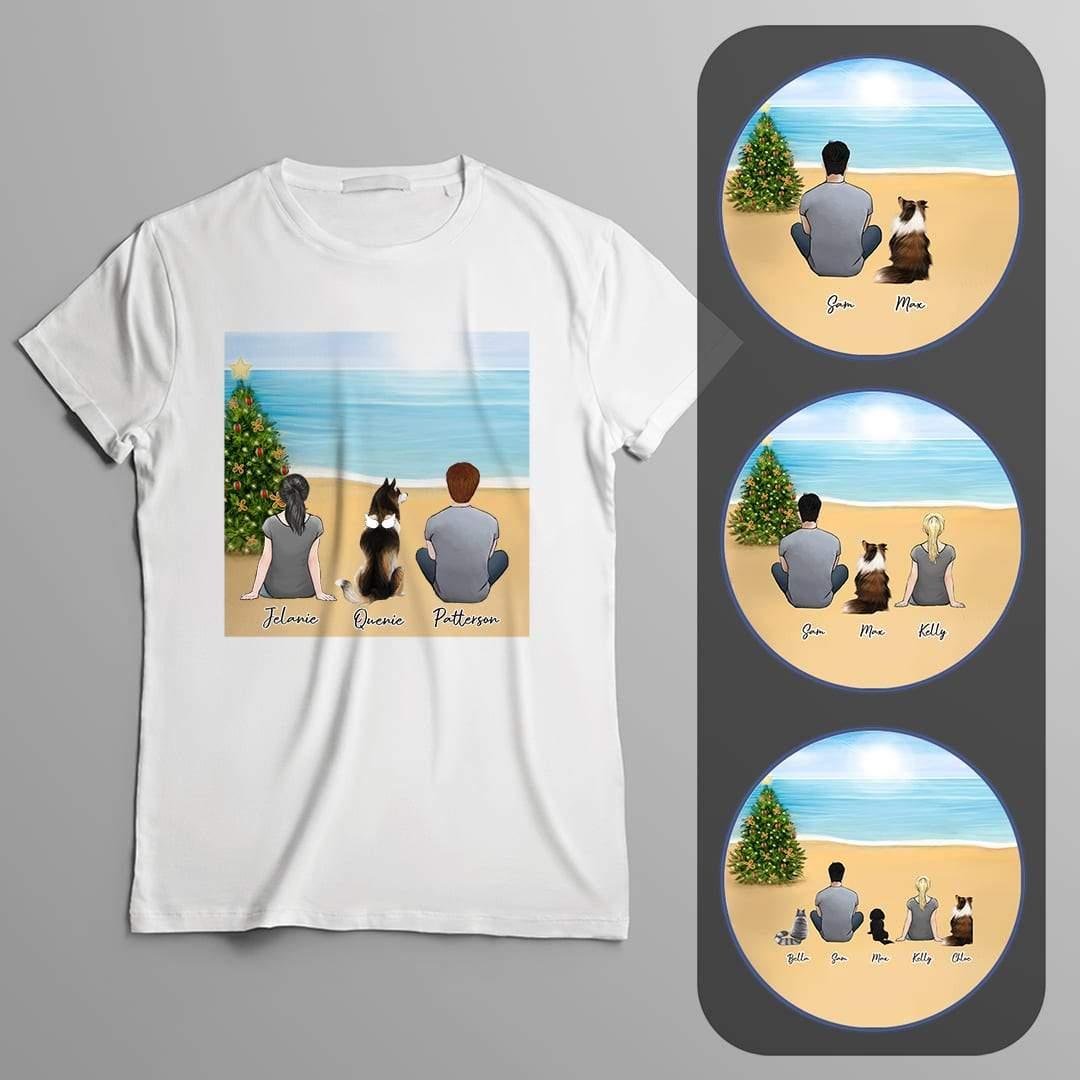 Christmas Beach Personalized Pet & Owner T-Shirt | Alpha Paw