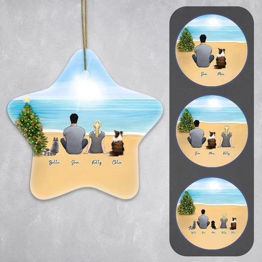Christmas Beach Star Ornament - Personalized Pet & Owner | Alpha Paw
