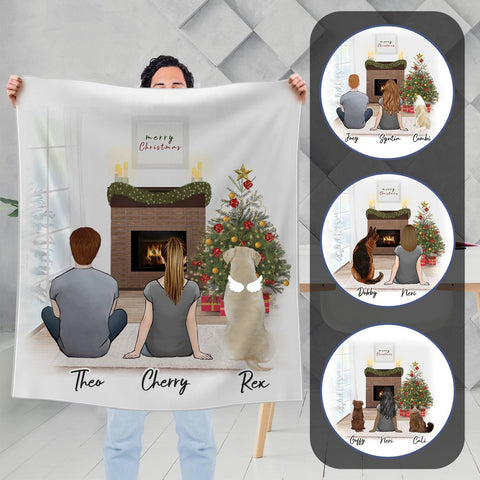 Christmas Scene Personalized Pet & Owner Custom Printed Blanket