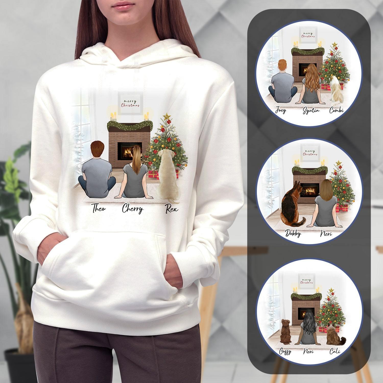 Christmas Scene Personalized Pet & Owner Hoodies | Alpha Paw
