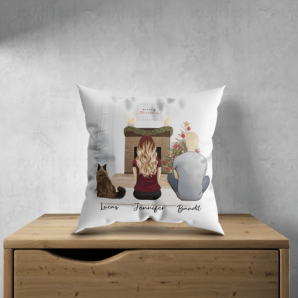 Christmas Scene Personalized Pet & Owner Pillow | Alpha Paw