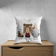 Load image into Gallery viewer, Christmas Scene Personalized Pet &amp; Owner Pillow | Alpha Paw
