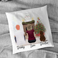Load image into Gallery viewer, Christmas Scene Personalized Pet & Owner Pillow | Alpha Paw
