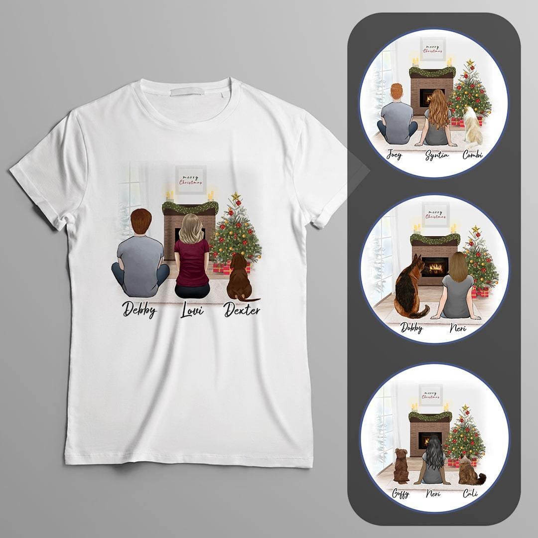 Christmas Scene Personalized Pet & Owner T-Shirt | Alpha Paw