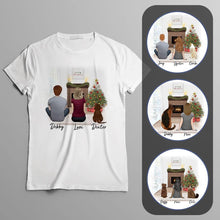 Load image into Gallery viewer, Christmas Scene Personalized Pet &amp; Owner T-Shirt | Alpha Paw
