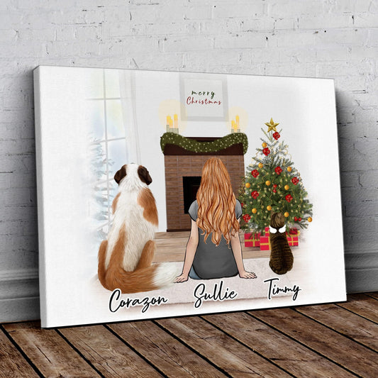 Christmas Scene Personalized Pet & Owner Wrapped Canvas | Alpha Paw