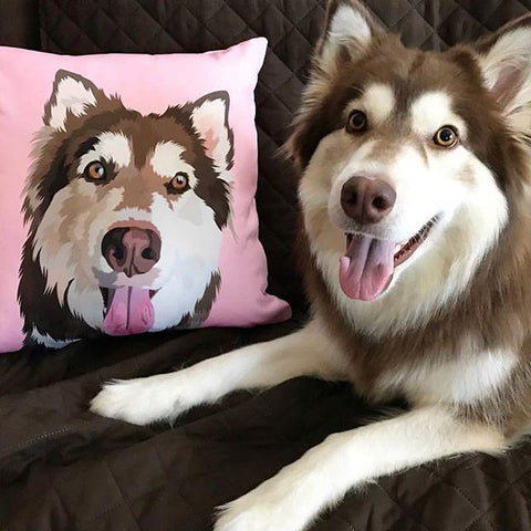Custom Pet Couch Pillow with Cover