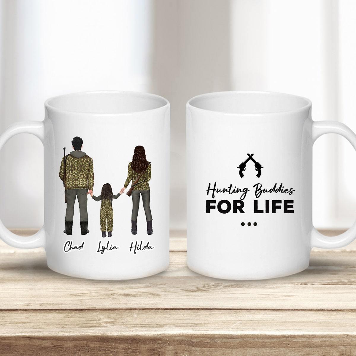 Custom Printed Hunter Man, Woman And Girl Coffee Mug | Alpha Paw