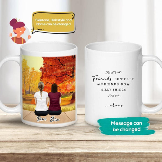 Fall Personalized Best Friend Or Sister Coffee Mug | Alpha Paw