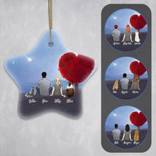 Load image into Gallery viewer, Heart Love Star Ornament - Personalized Pet &amp; Owner | Alpha Paw
