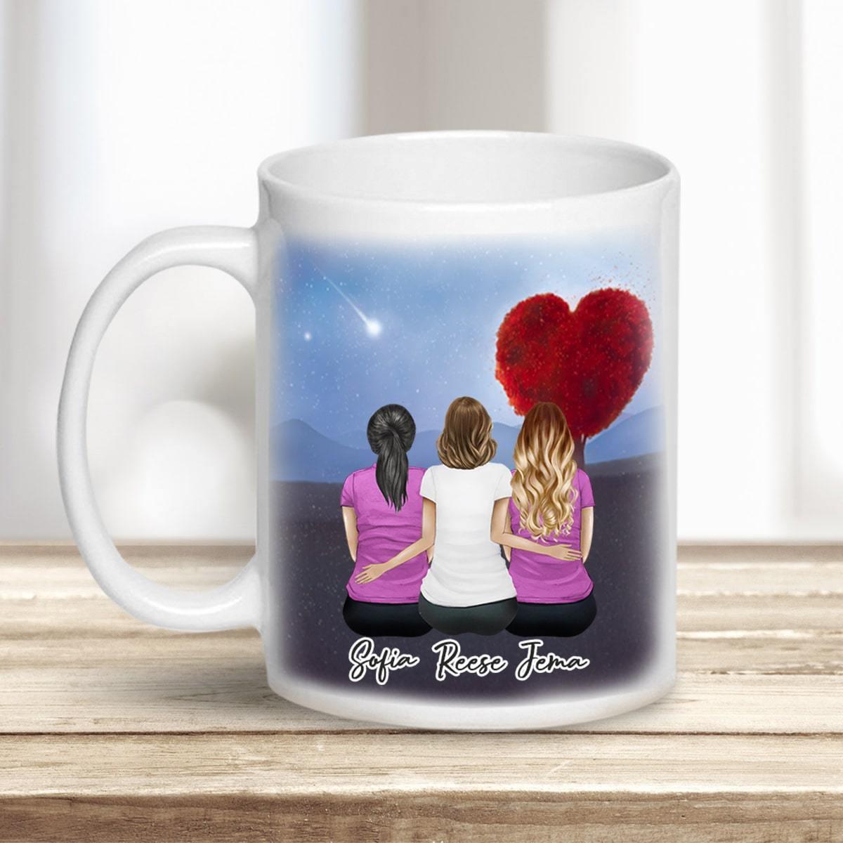 Heart Tree Personalized Best Friend Sister Coffee Mug | Alpha Paw