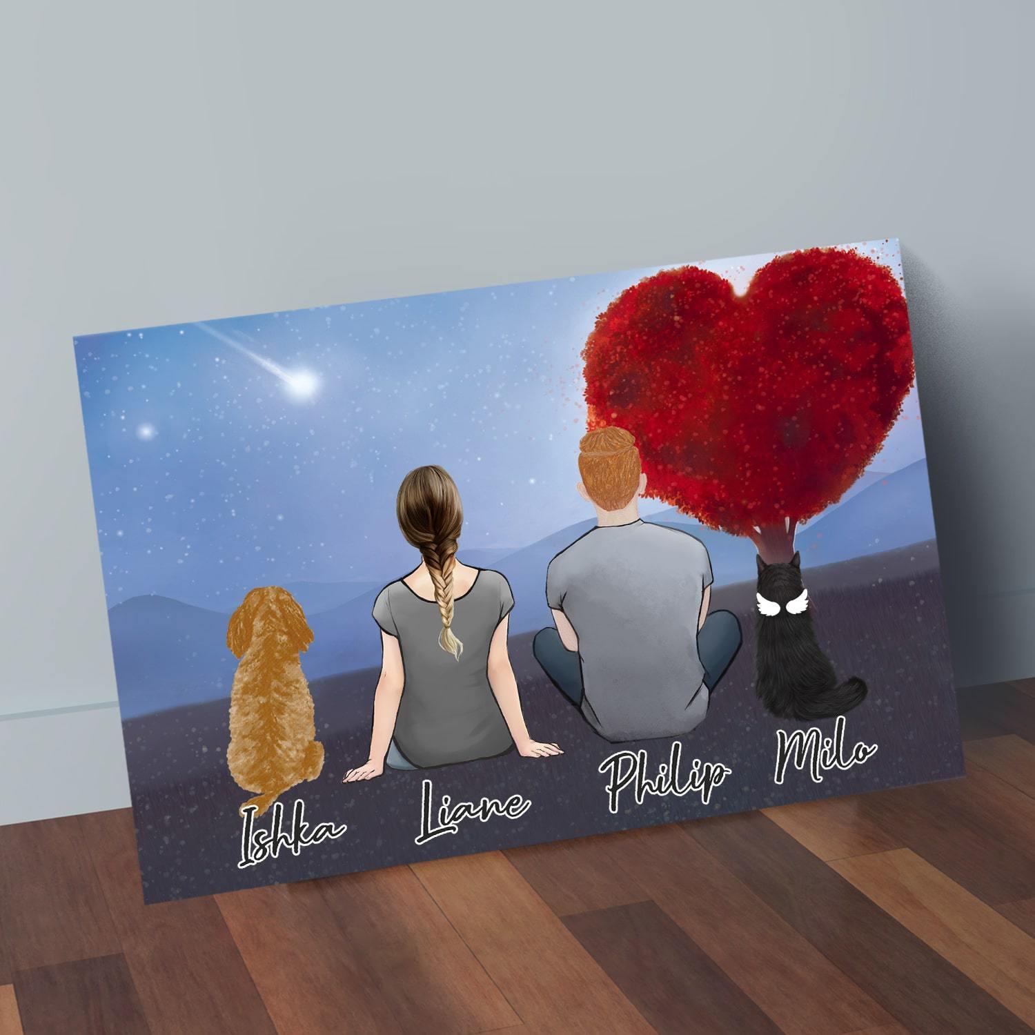 Heart Tree Personalized Pet & Owner Wrapped Canvas | Alpha Paw