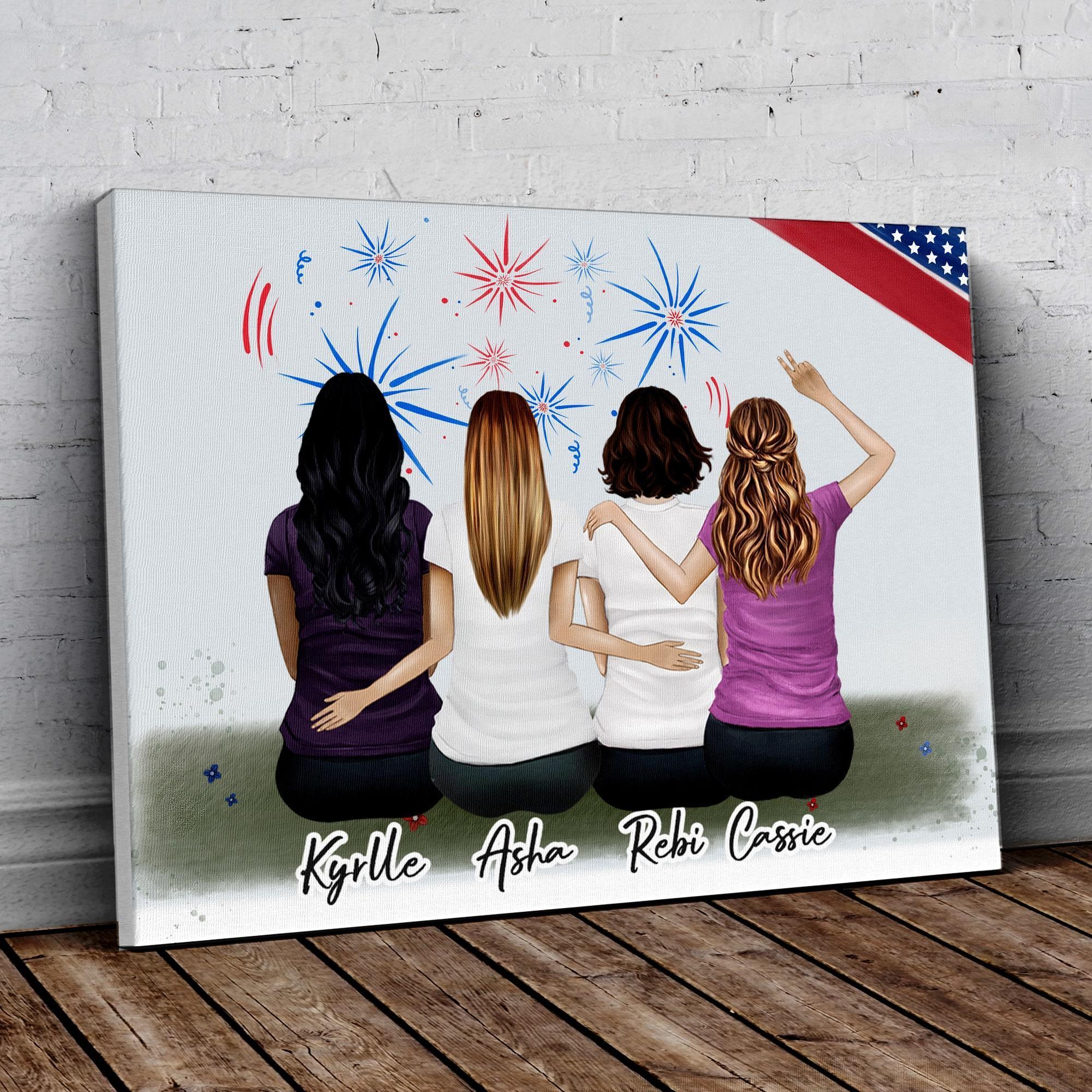 July 4th Personalized Best Friend Wrapped Canvas | Alpha Paw