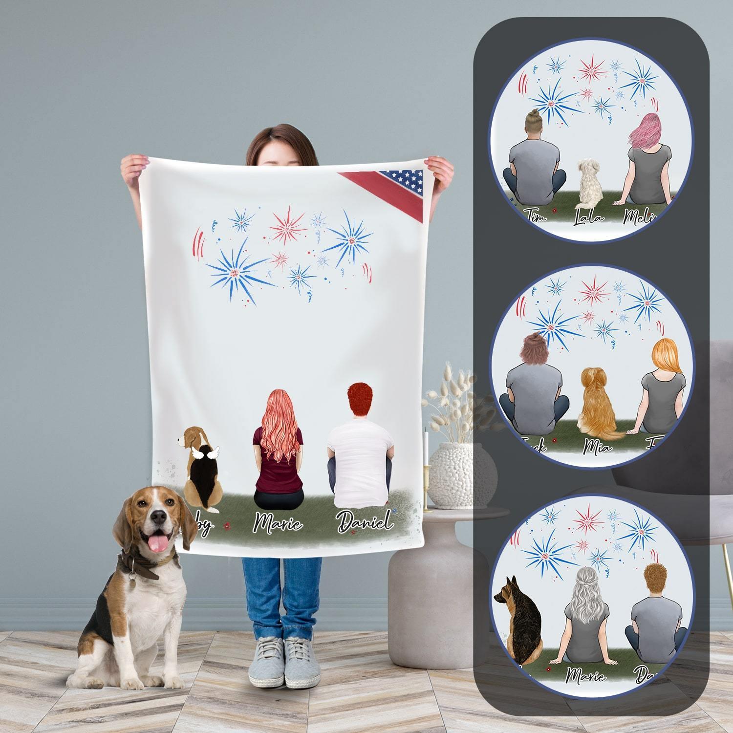 July 4th Personalized Pet & Owner Blanket | Alpha Paw