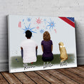 Load image into Gallery viewer, July 4th Personalized Pet & Owner Wrapped Canvas | Alpha Paw
