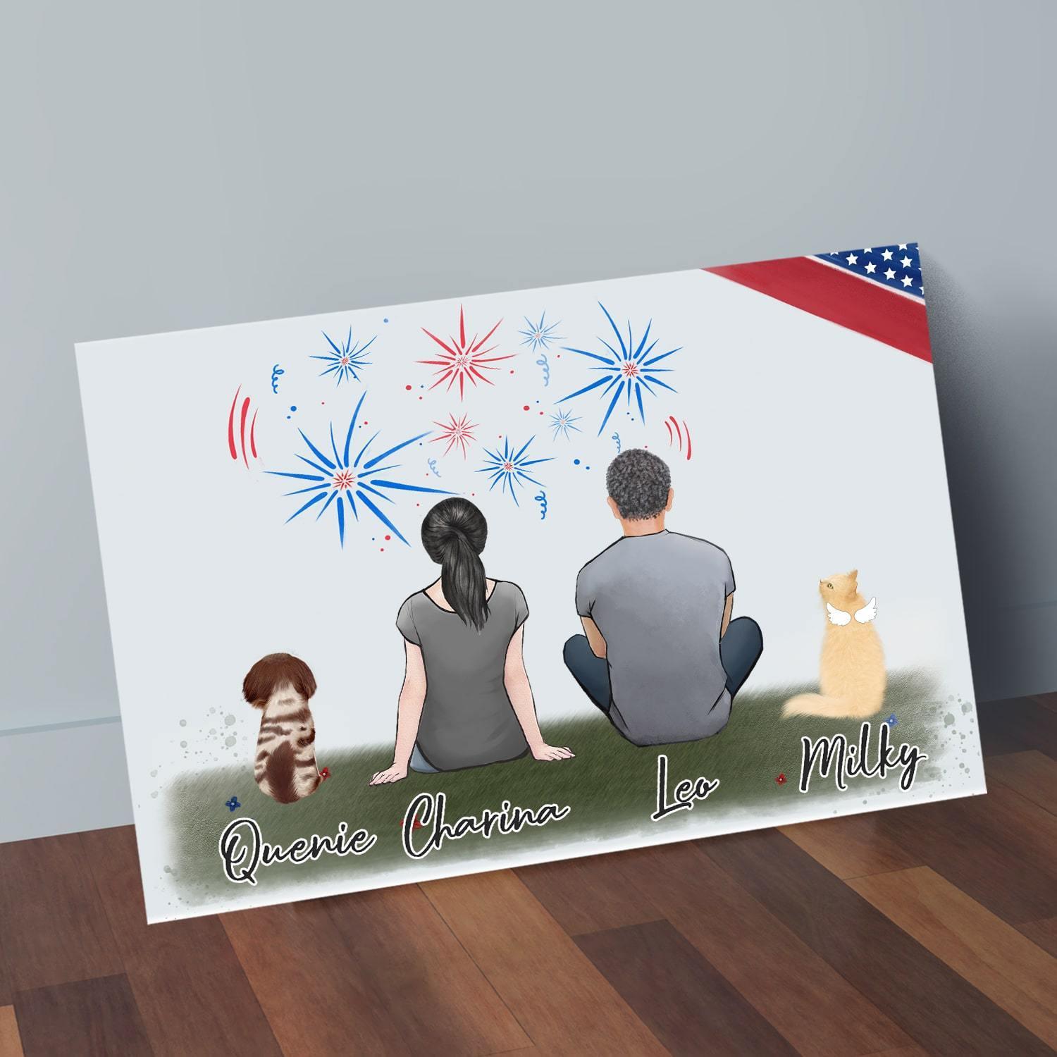 July 4th Personalized Pet & Owner Wrapped Canvas | Alpha Paw