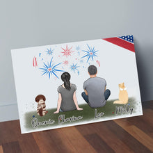 Load image into Gallery viewer, July 4th Personalized Pet &amp; Owner Wrapped Canvas | Alpha Paw

