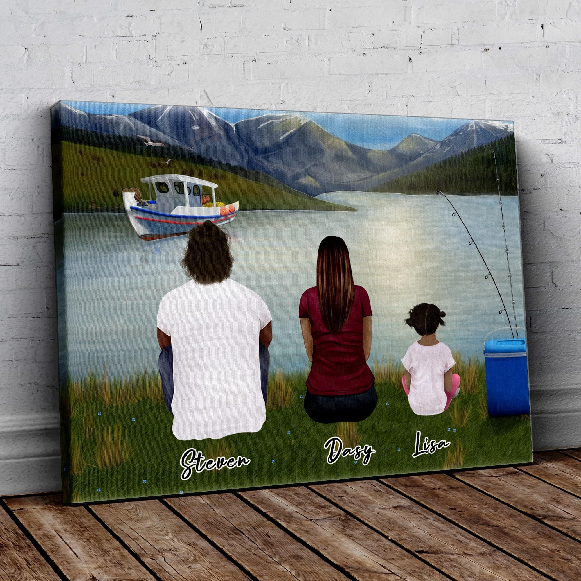 Lake & Boat Personalized Family Wrapped Canvas | Alpha Paw