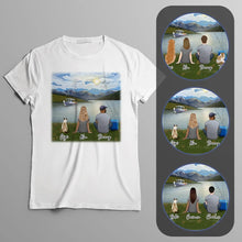 Load image into Gallery viewer, Lake &amp; Boat Personalized Pet &amp; Owner T-Shirt | Alpha Paw
