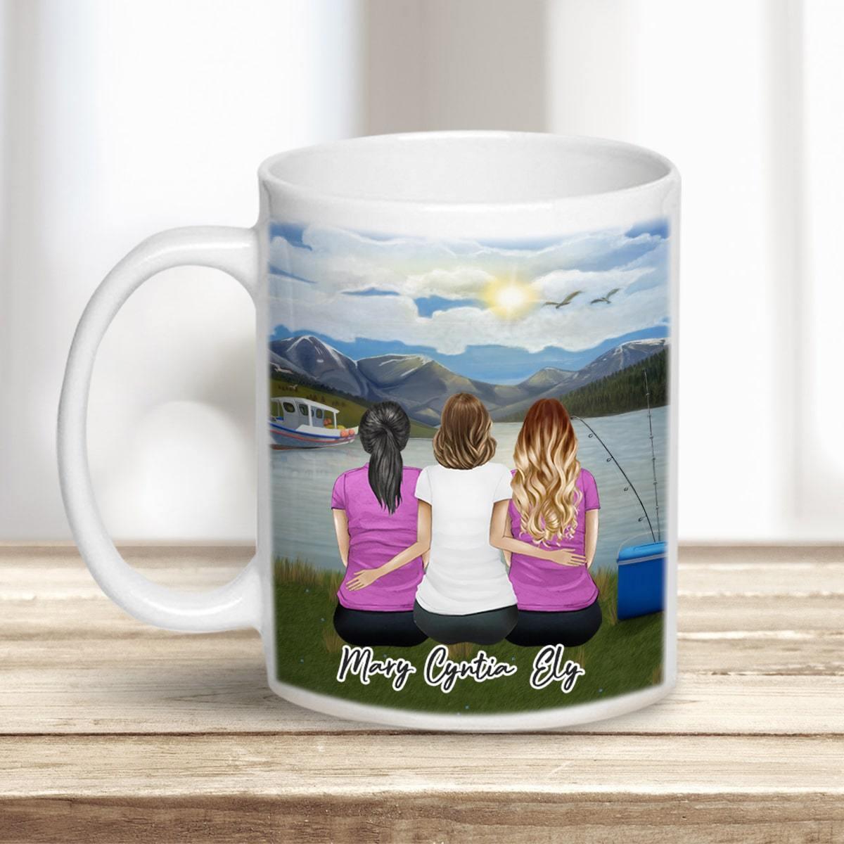 Lake & Mountain Personalized Best Friend Sister Coffee Mug | Alpha Paw