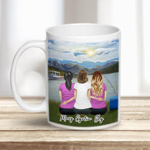 Load image into Gallery viewer, Lake &amp; Mountain Personalized Best Friend Sister Coffee Mug | Alpha Paw
