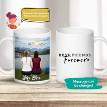 Load image into Gallery viewer, Lake &amp; Mountain Personalized Best Friend Sister Coffee Mug | Alpha Paw

