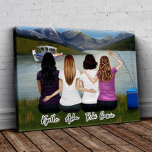 Load image into Gallery viewer, Lake &amp; Mountain Personalized Best Friend Wrapped Canvas | Alpha Paw
