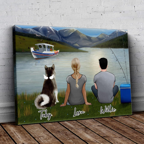 Lake & Mountain Personalized Wrapped Canvas