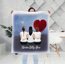 Load image into Gallery viewer, Love Heart Tree Personalized Best Friend Sister Blanket | Alpha Paw
