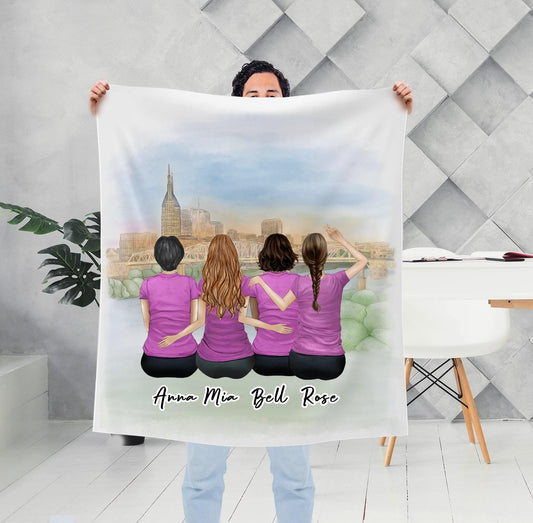 Nashville Personalized Best Friend Sister Blanket | Alpha Paw