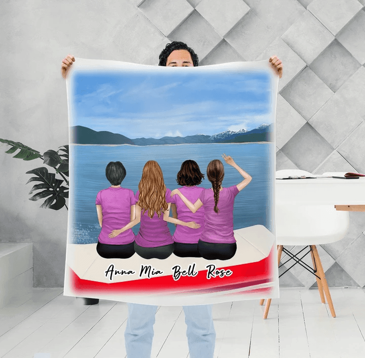 On A Boat Personalized Best Friend Sister Blanket | Alpha Paw