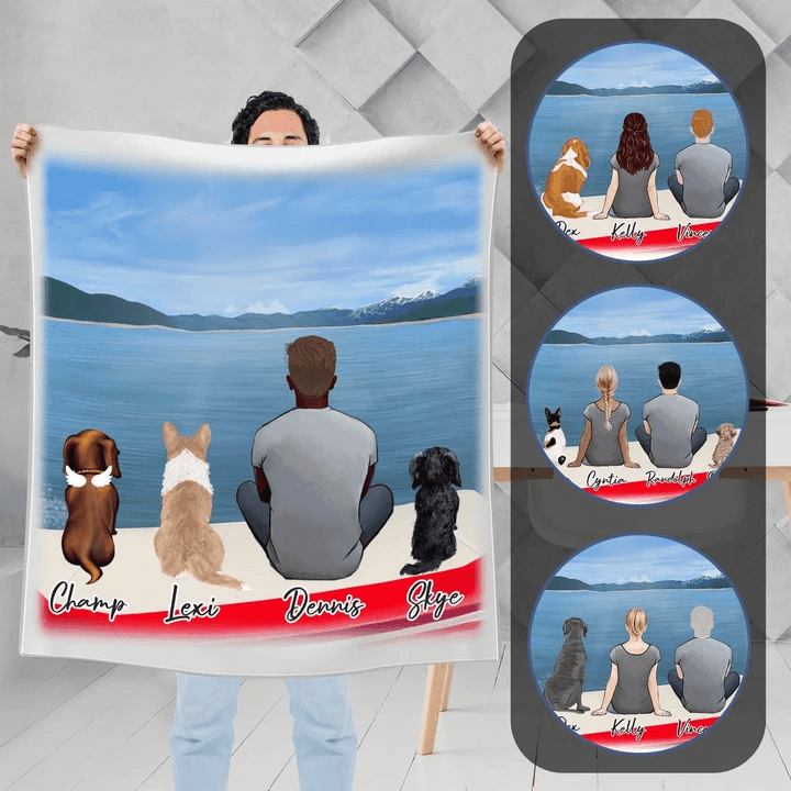On A Boat Personalized Pet & Owner Blanket | Alpha Paw
