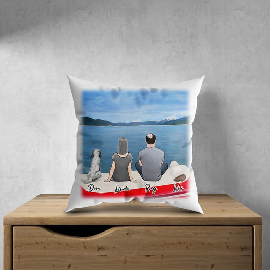 On A Boat Personalized Pet & Owner Pillow | Alpha Paw