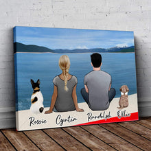 Load image into Gallery viewer, On A Boat Personalized Pet &amp; Owner Wrapped Canvas | Alpha Paw
