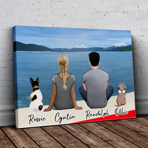 On A Boat Personalized Pet & Owner Wrapped Canvas